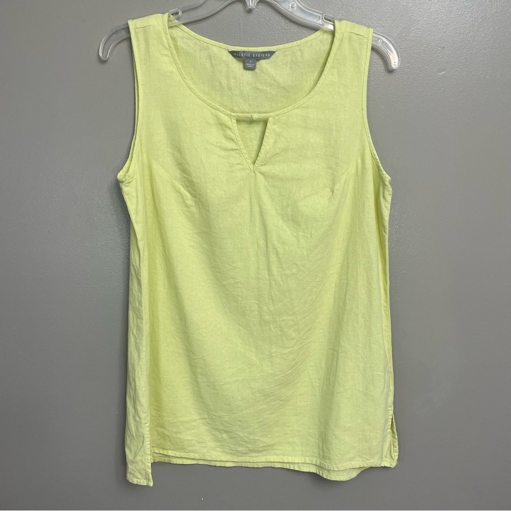 Valerie Steven’s women’s small tank Linen Tank Top yellow Beachy resort